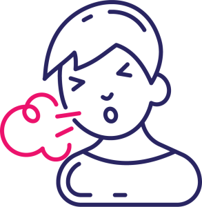 Illustration of person coughing